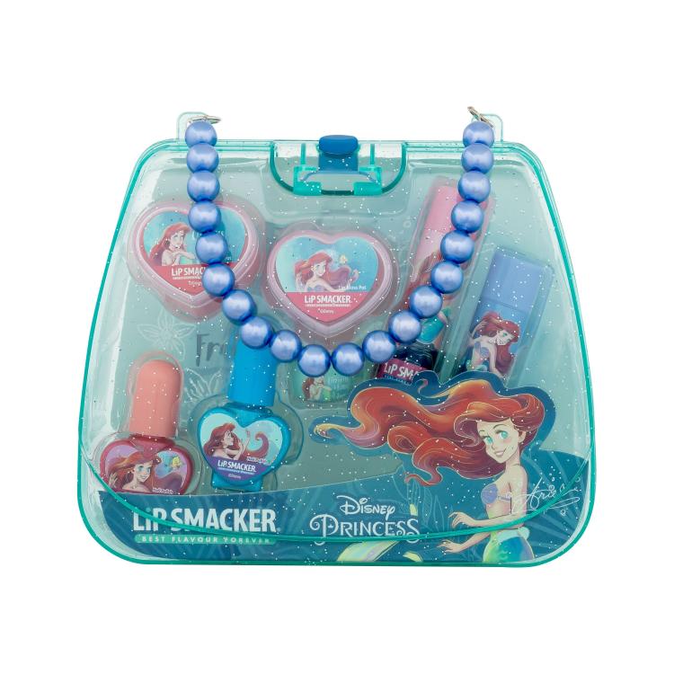 Lip Smacker Disney Princess Ariel Mini Makeup Bag Darilni set balzam za ustnice 2 x 3,4 g + kremni glos za ustnice 2 x 2 g + lak za nohte 2 x 4,25 g + prstan + plastična vrečka