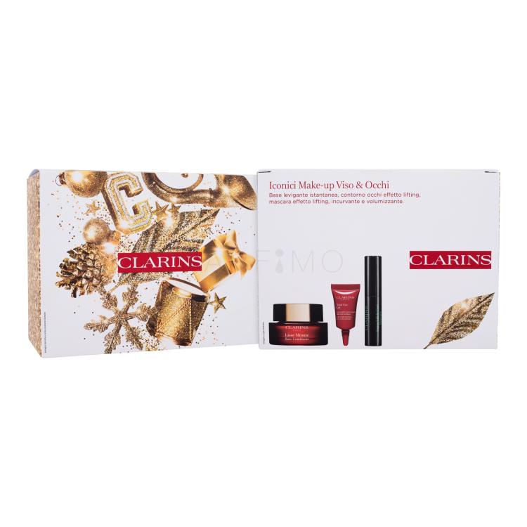 Clarins Iconic Make-Up Face &amp; Eyes Darilni set podlaga za ličila Instant Smooth Touch 15 ml + krema za okoli oči Total Eye Lift 3 ml + maskara Supra Lift &amp; Curl Mascara 3 ml