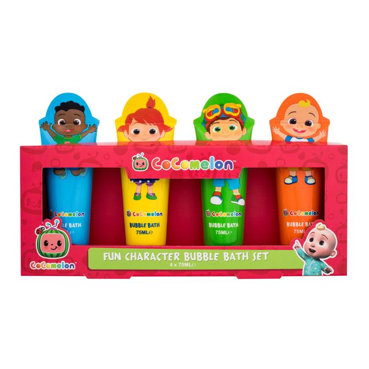 Cocomelon Fun Character Bubble Bath Set Darilni set pena za kopel Cody 75 ml + pena za kopel  YoYo 75 ml + pena za kopel  TomTom 75 ml + pena za kopel  JJ 75 ml