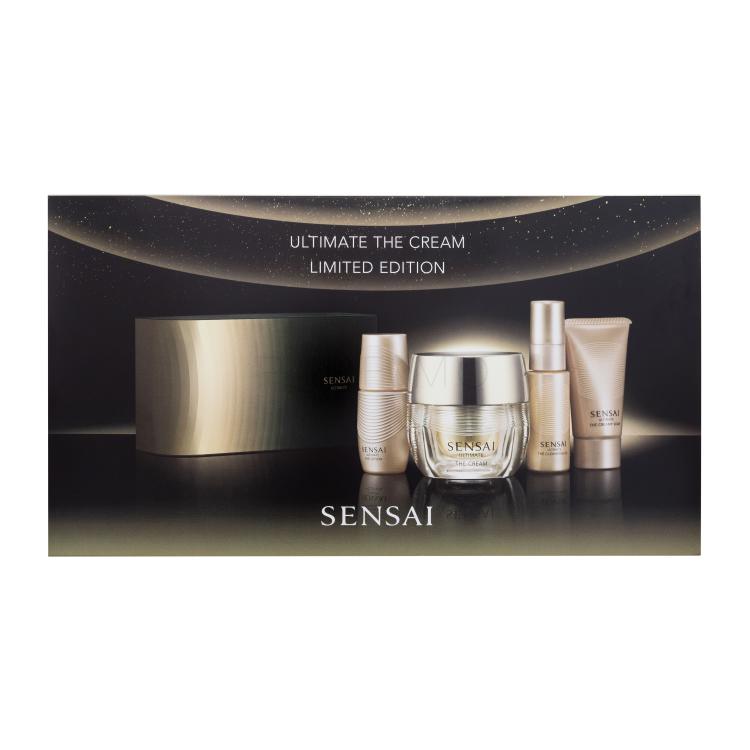 Sensai Ultimate The Cream Limited Edition Darilni set dnevna krema za obraz Ultimate The Cream 40 ml + čistilno olje Ultimate The Cleansing Oil 20 ml + tekoče milo Ultimate The Creamy Soap 30 ml + tonik za obraz Ultimate The Lotion 16 ml poškodovana škatla