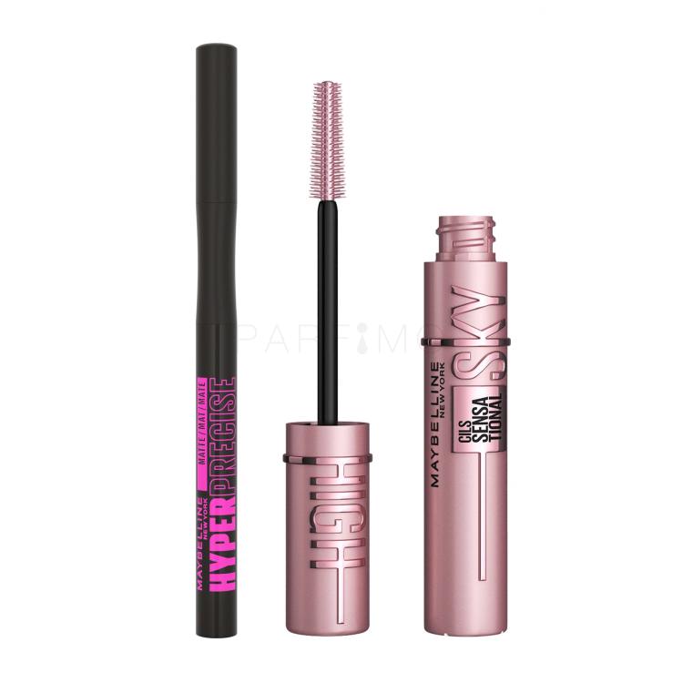 Set Maskara Maybelline Lash Sensational Sky High + Črtalo za oči Maybelline Hyper Precise All Day