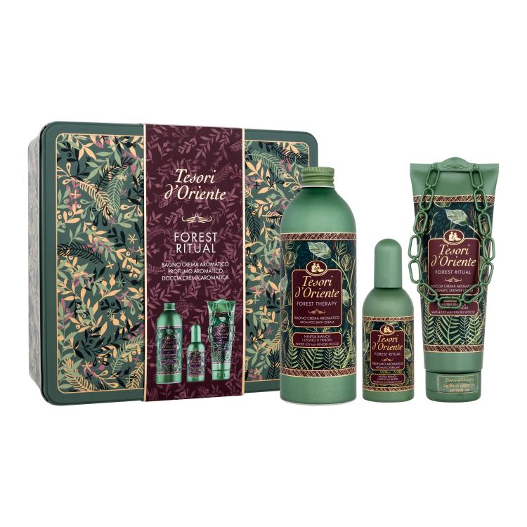 Tesori d´Oriente Forest Ritual Darilni set parfumska voda 100 ml + pena za prhanje 500 ml + krema za prhanje 250 ml + pločevinasta škatla
