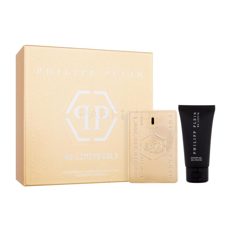 Philipp Plein No Limit$ Gold Darilni set parfumska voda 50 ml + gel za prhanje 50 ml