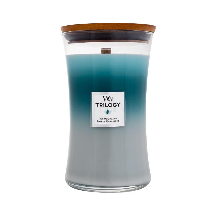 WoodWick Trilogy Icy Woodland Dišeča svečka 610 g