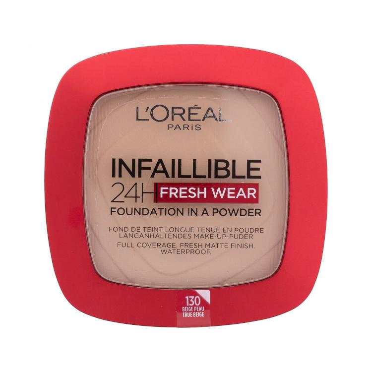 L&#039;Oréal Paris Infaillible 24H Fresh Wear Foundation In A Powder Puder za ženske 9 g Odtenek 130 True Beige