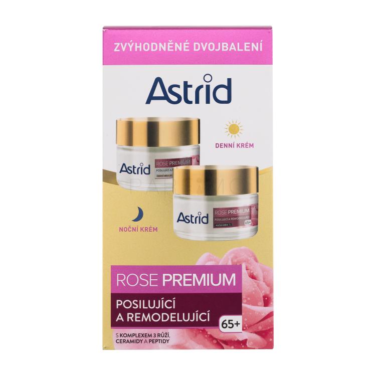 Astrid Rose Premium Darilni set dnevna krema za obraz Rose Premium Fortifying &amp; Reshaping Day Cream 50 ml + nočna krema za obraz Rose Premium Fortifying &amp; Reshaping Night Cream 50 ml