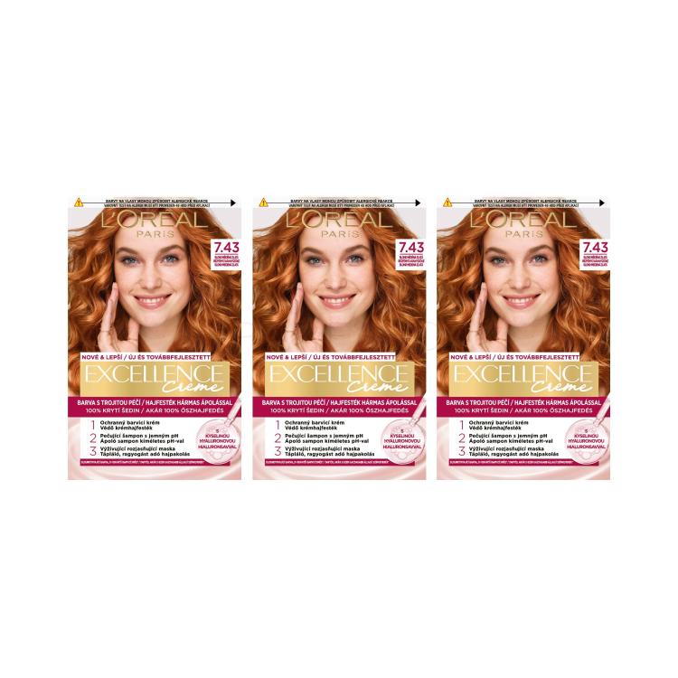 Set Barva za lase L&#039;Oréal Paris Excellence Creme Triple Protection