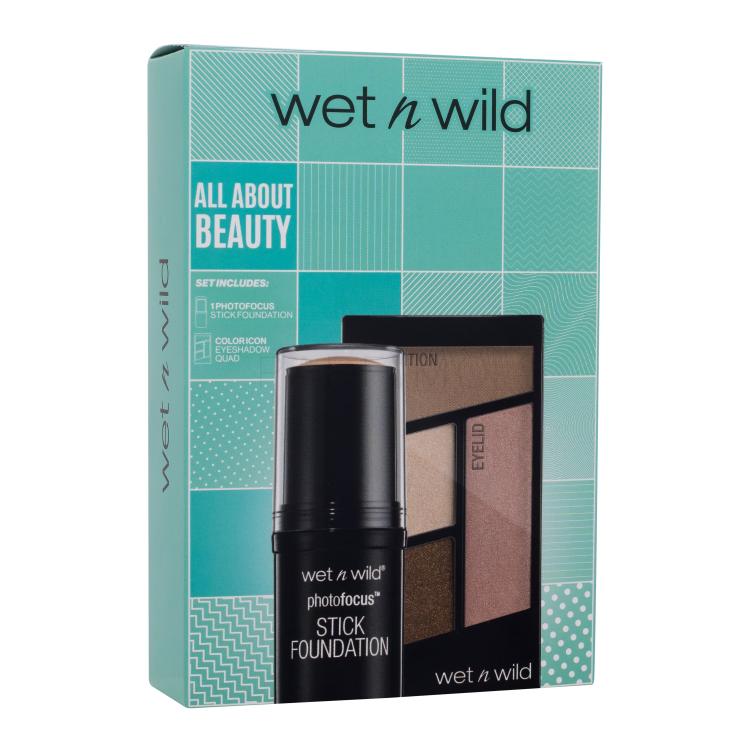 Wet n Wild All About Beauty Darilni set podlaga v stiku 12 g + paleta senčil 4,5 g Walking On Eggshells