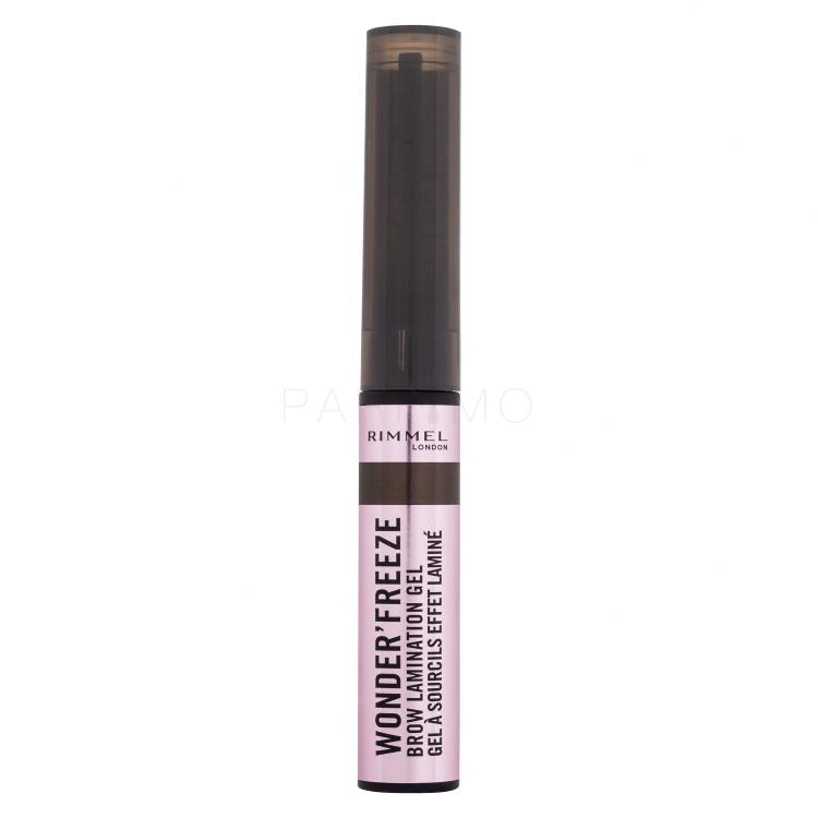 Rimmel London Wonder&#039;Freeze Brow Lamination Gel Gel za obrvi za ženske 6 g Odtenek 004 Deep Brown