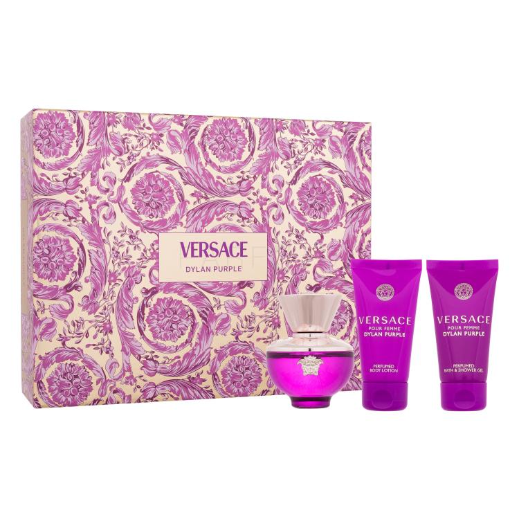 Versace Pour Femme Dylan Purple SET1 Darilni set parfumska voda 50 ml + gel za prhanje 50 ml + losjon za telo 50 ml