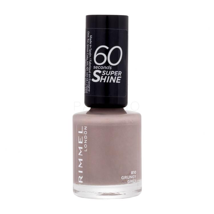 Rimmel London 60 Seconds Super Shine Lak za nohte za ženske 8 ml Odtenek 810 Grungy Grey