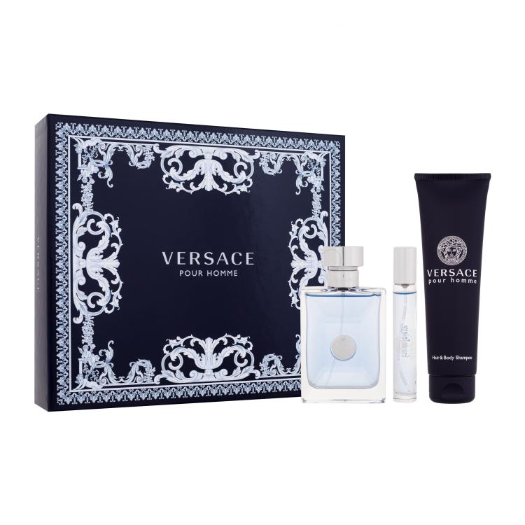 Versace Pour Homme Darilni set toaletna voda 100 ml + toaletna voda 10 ml + gel za prhanje 150 ml poškodovana škatla