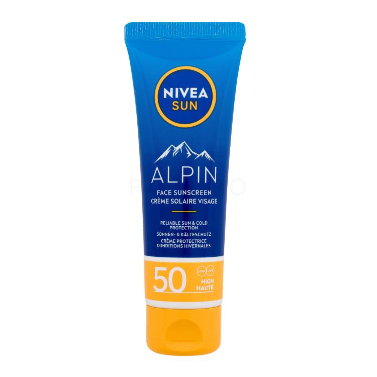 Nivea Sun Alpin Face Sunscreen SPF50 Zaščita pred soncem za obraz 50 ml