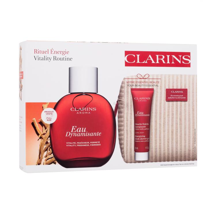 Clarins Aroma Eau Dynamisante Darilni set osvežilna meglica za telo 100 ml + gel za prhanje 30 ml + kozmetična torbica