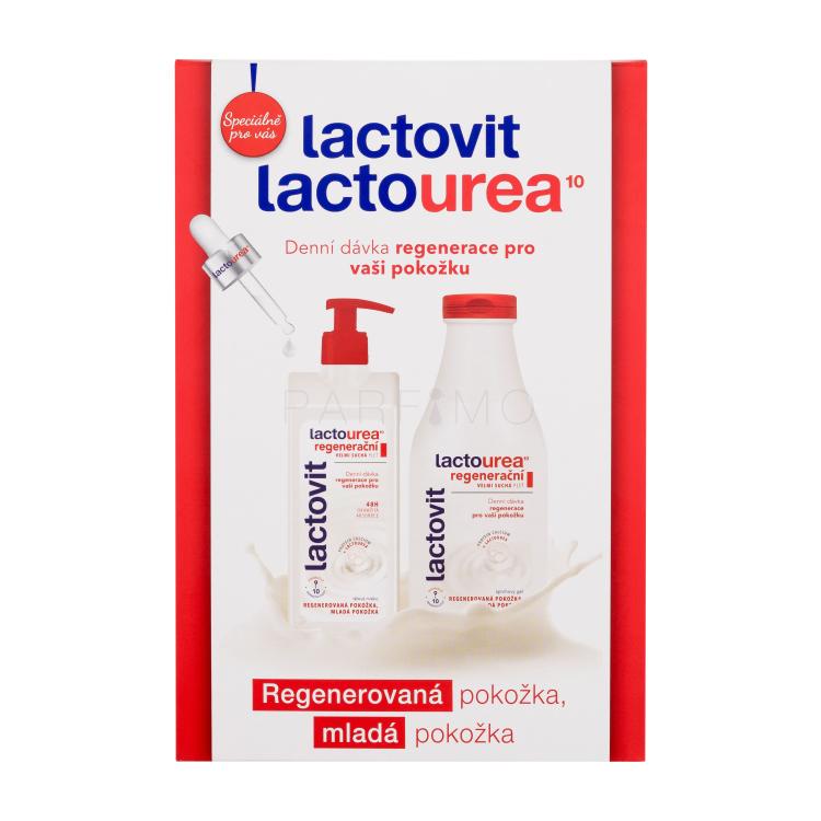 Lactovit LactoUrea Regenerating Darilni set losjon za telo Lactourea Regenerating Body Milk 400 ml + gel za prhanje Lactourea Regenerating Shower Gel 500 ml