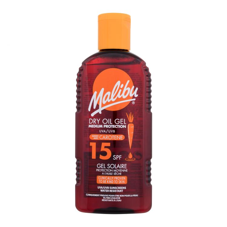 Malibu Dry Oil Gel With Carotene SPF15 Zaščita pred soncem za telo 200 ml