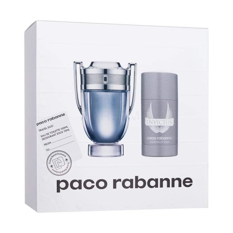 Paco Rabanne Invictus SET1 Darilni set toaletna voda 100 ml + deodorant v stiku 75 ml