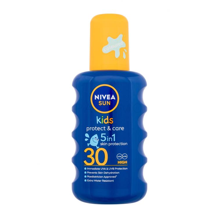 Nivea Sun Kids Protect &amp; Care Sun Spray 5 in 1 SPF30 Zaščita pred soncem za telo za otroke 200 ml