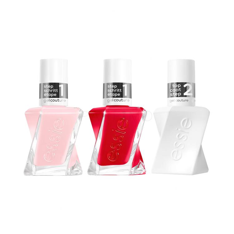 Set Lak za nohte Essie Gel Couture Top Coat + Lak za nohte Essie Gel Couture Nail Color + Lak za nohte Essie Gel Couture Nail Color