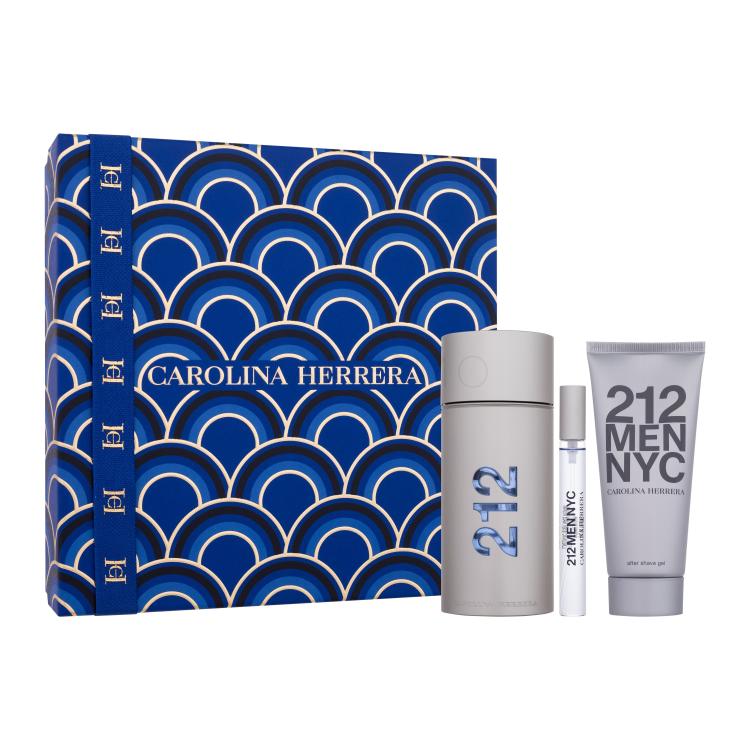 Carolina Herrera 212 NYC Men Darilni set toaletna voda 100 ml + toaletna voda 10 ml + gel po britju 100 ml