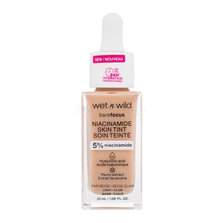 Wet n Wild Bare Focus Niacinamide Skin Tint Puder za ženske 32 ml Odtenek Light