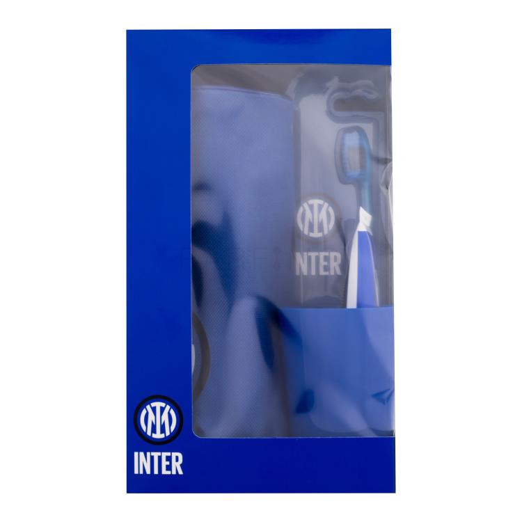 Inter Inter Darilni set zobna pasta 75 ml + zobna ščetka + lonček za zobno ščetko + kozmetična torbica