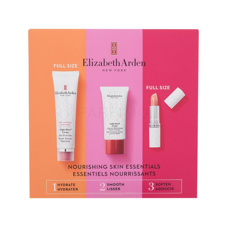 Elizabeth Arden Eight Hour Cream Nourishing Skin Essentials SET2 Darilni set balzam za telo Eight Hour Cream Skin Protectant 50 ml + krema za roke Eight Hour Cream Intensive Moisturizing Hand Treatment 30 ml + balzam za ustnice Eight Hour Cream Lip Protectant Stick SPF15 3,7 g