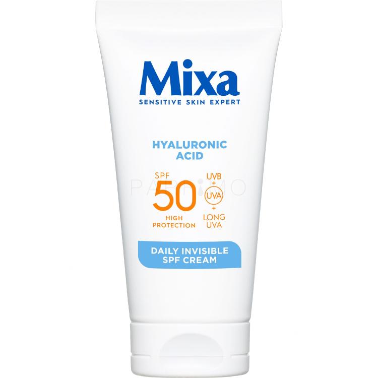 Mixa Hyaluronic Acid Daily Invisible SPF Cream SPF50 Dnevna krema za obraz za ženske 50 ml