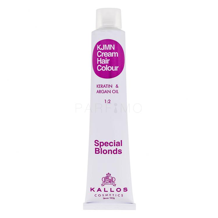 Kallos Cosmetics KJMN Cream Hair Colour Keratin &amp; Argan Oil Special Blonds Barva za lase za ženske 100 ml Odtenek 12.20 Special Ultra Violet Blond