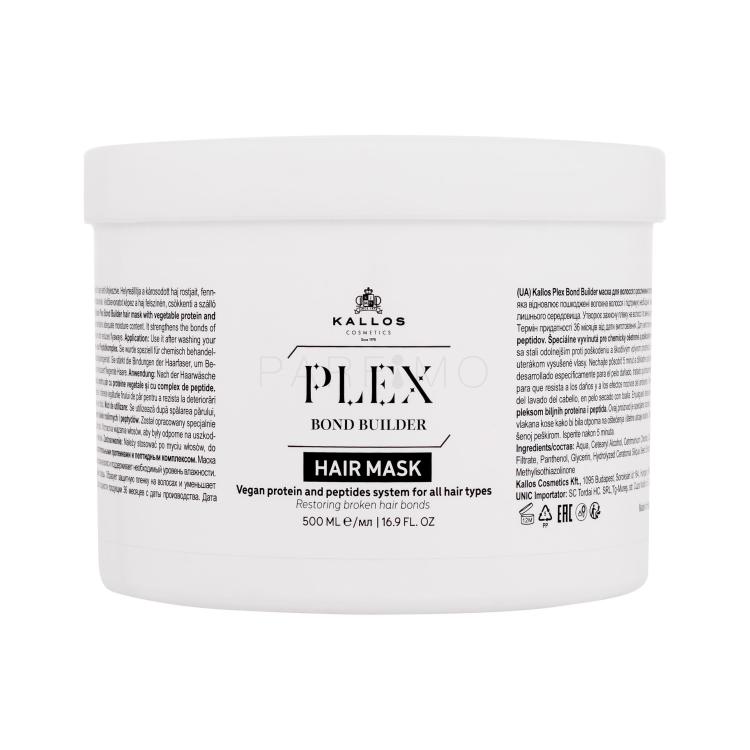 Kallos Cosmetics Plex Bond Builder Hair Mask Maska za lase za ženske 500 ml