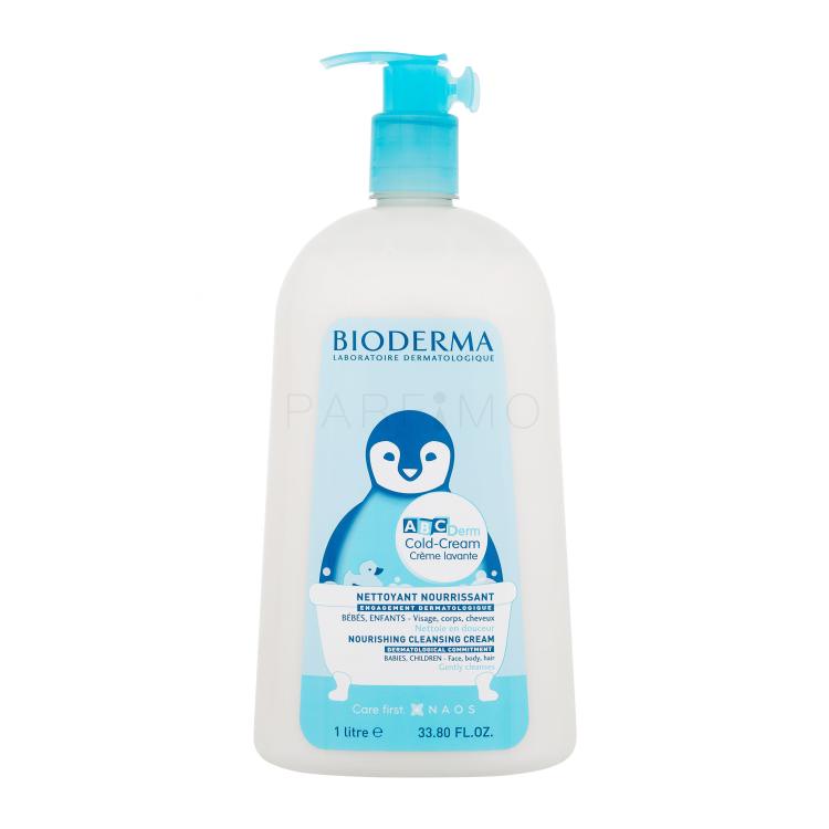 BIODERMA ABCDerm Cold-Cream Nourishing Cleansing Cream Krema za prhanje za otroke 1000 ml poškodovana steklenička