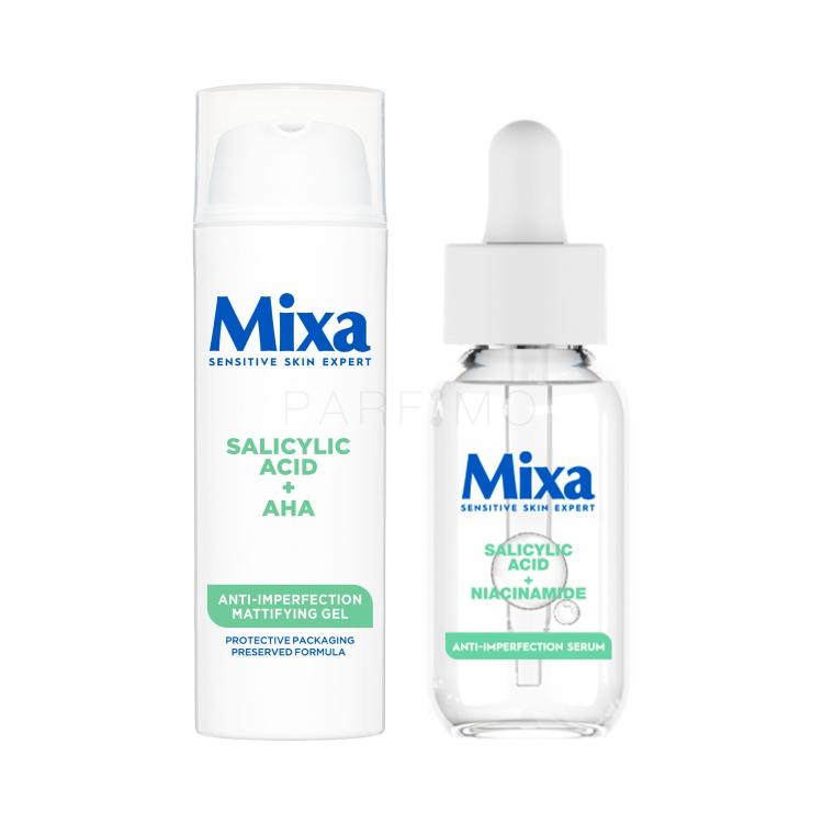 Set Gel za obraz Mixa Salicylic Acid + AHA Anti-Imperfection Mattifying Gel + Serum za obraz Mixa Salicylic Acid + Niacinamide Anti-Imperfection Serum