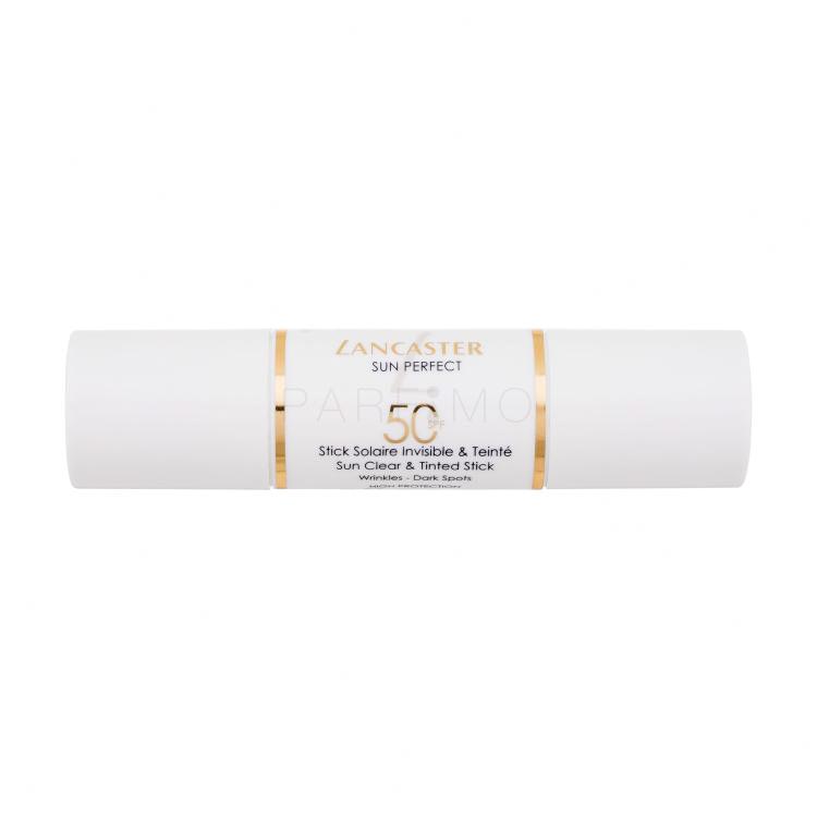 Lancaster Sun Perfect Sun Clear &amp; Tinted Stick SPF50 Zaščita pred soncem za obraz za ženske 12 g poškodovana škatla