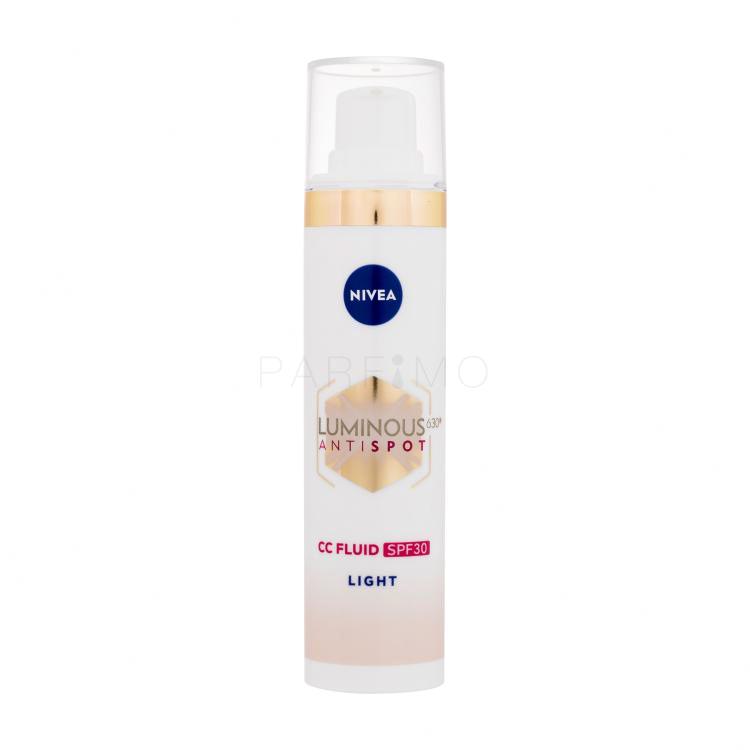 Nivea Luminous 630 Antispot CC Fluid SPF30 CC krema za ženske 40 ml Odtenek 01 Light