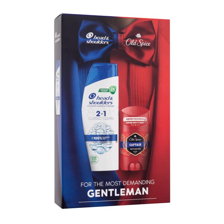 Head &amp; Shoulders Gentleman Darilni set šampon Classic Clean 2in1 330 ml + trdi deodorant Old Spice Captain 50 ml