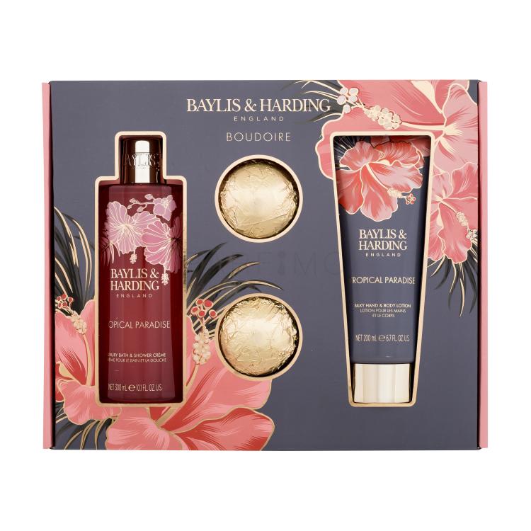 Baylis &amp; Harding Boudoire Tropical Paradise Darilni set krema za prhanje 300 ml + losjon za telo 200 ml + kopalna bombica 2 x 75 g