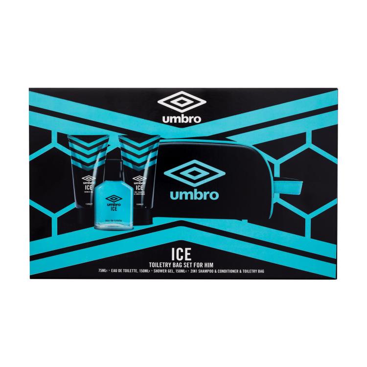 UMBRO Ice Darilni set toaletna voda 75 ml + gel za prhanje 150 ml + šampon in balzam 2v1 150 ml + kozmetična torbica