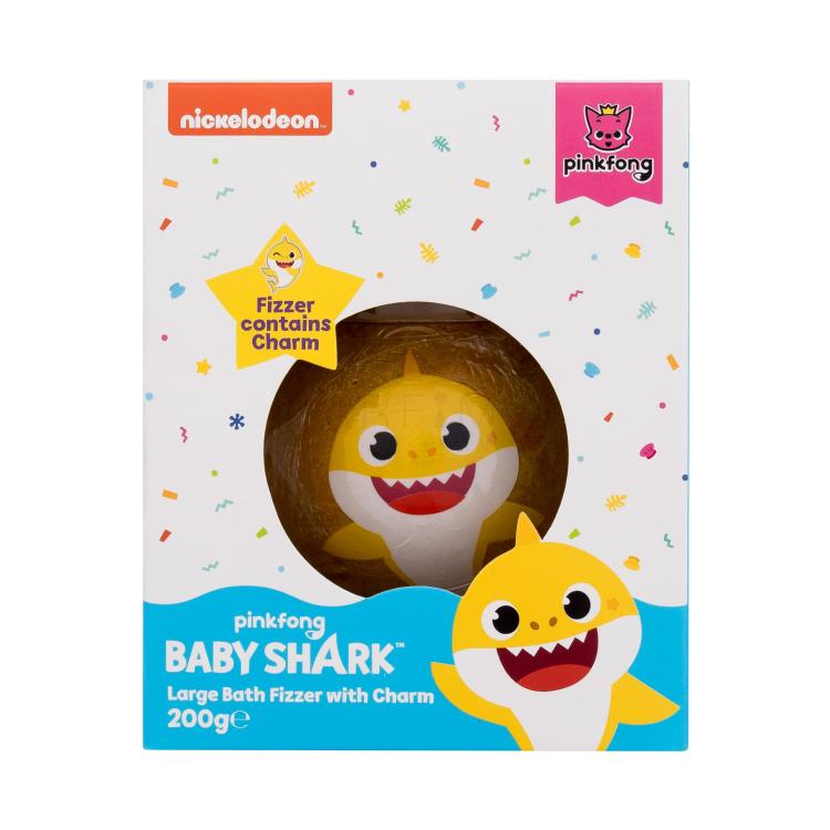 Pinkfong Baby Shark Bath Fizzer Yellow Kopalna bombica za otroke 200 g