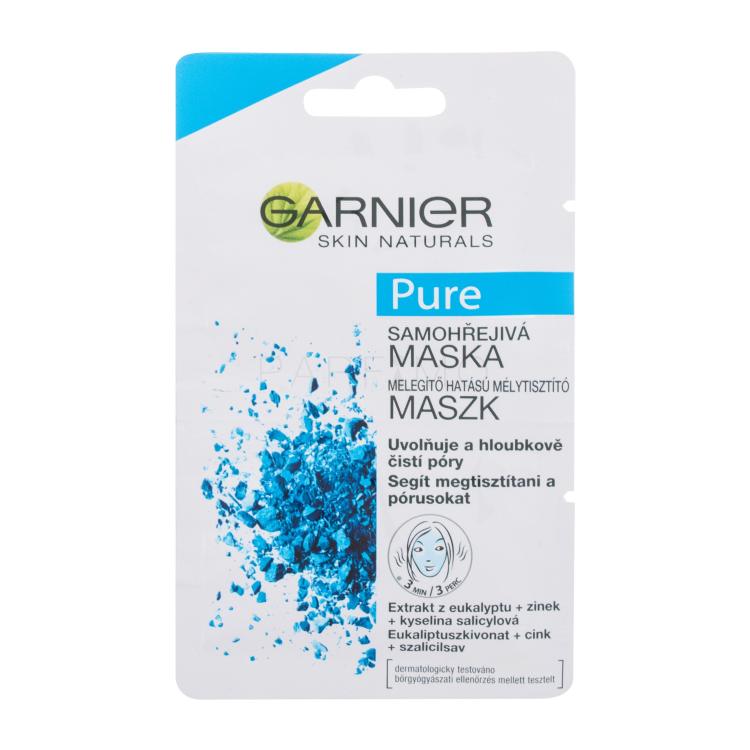 Garnier Skin Naturals Pure Self-Heating Mask Maska za obraz za ženske 12 ml poškodovana embalaža