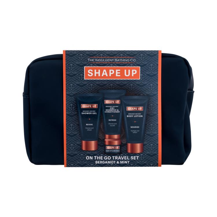 Xpel Shape Up On The Go Travel Set Darilni set gel za prhanje Bergamot &amp; Mint 100 ml + losjon za telo Bergamot &amp; Mint 100 ml + šampon 2v1 Bergamot &amp; Mint 100 ml + vosek za lase 20 ml + gobica za prhanje + kozmetična torbica