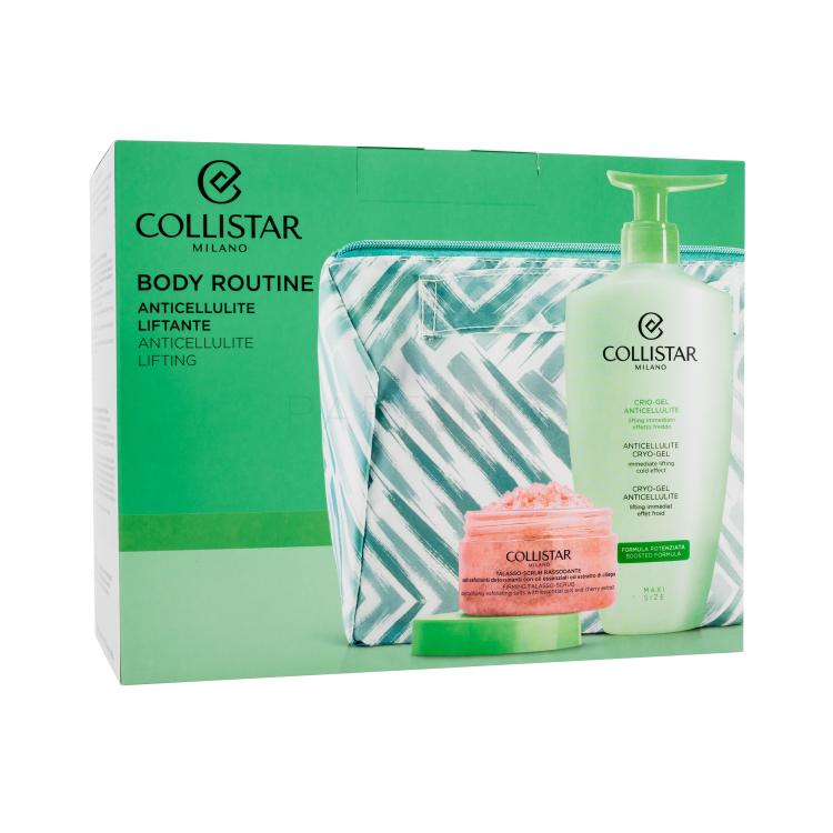 Collistar Special Perfect Body Routine Darilni set piling za telo Firming Talasso-Scrub 150 g + gel za telo Anticellulite Cryo-Gel 400 ml + kozmetična torbica