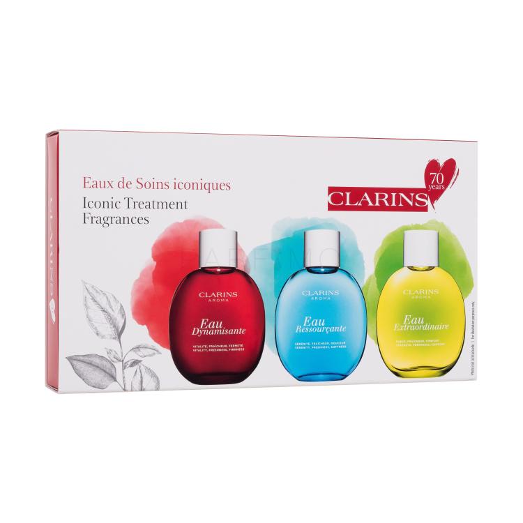 Clarins Aroma Iconic Treatment Fragrances Darilni set negovalna dišeča vodica Eau Dynamisante 30 ml + negovalna dišeča vodica Eau Ressourcante 30 ml + negovalna dišeča vodica Eau Extraordinaire 30 ml