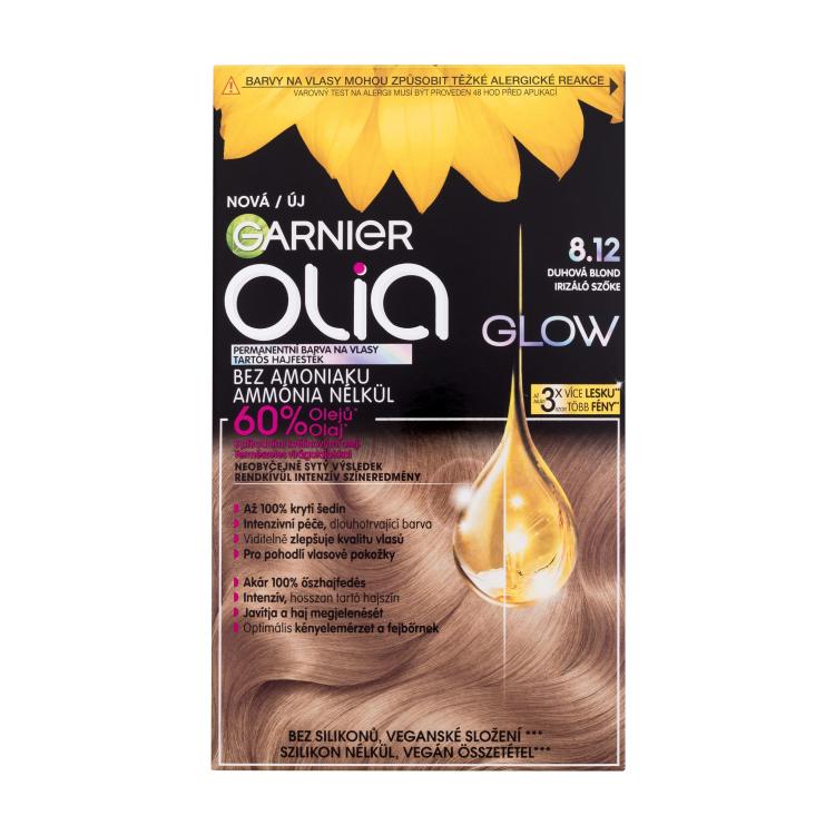 Garnier Olia Glow Barva za lase za ženske 60 g Odtenek 8.12 Rainbow Blonde poškodovana škatla