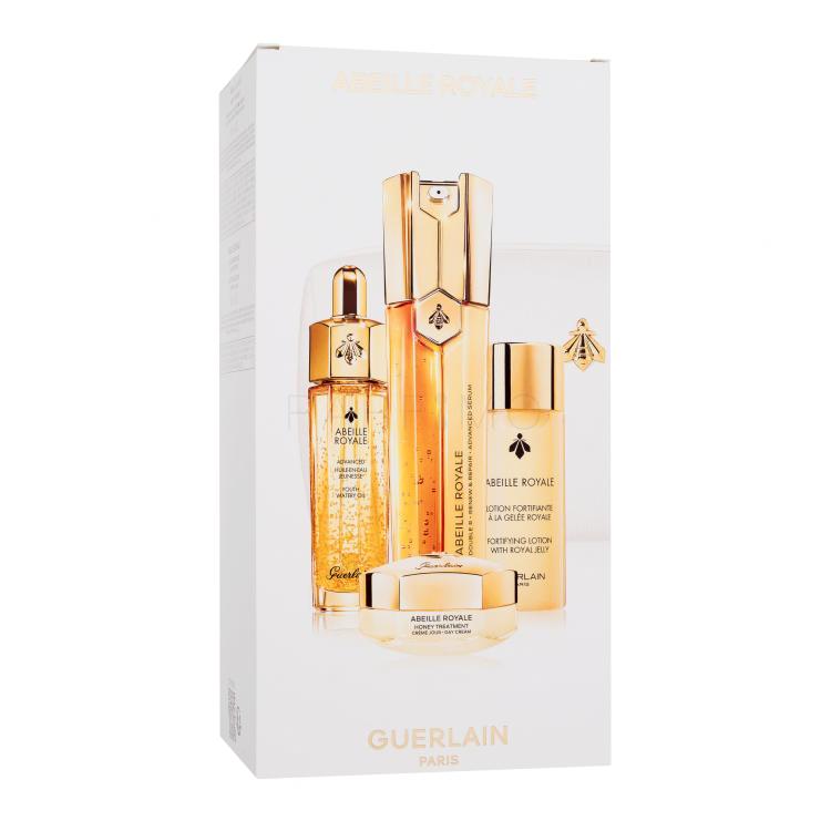 Guerlain Abeille Royale Age-Defying Programme Darilni set serum za obraz Abeille Royale Double R Renew &amp; Repair Advanced Serum 50 ml + olje za obraz Abeille Royale Advanced Youth Watery Oil 15 ml + dnevna krema za obraz Abeille Royale Honey Treatment 15 ml + tonik za obraz Abeille Royale Fortifying 