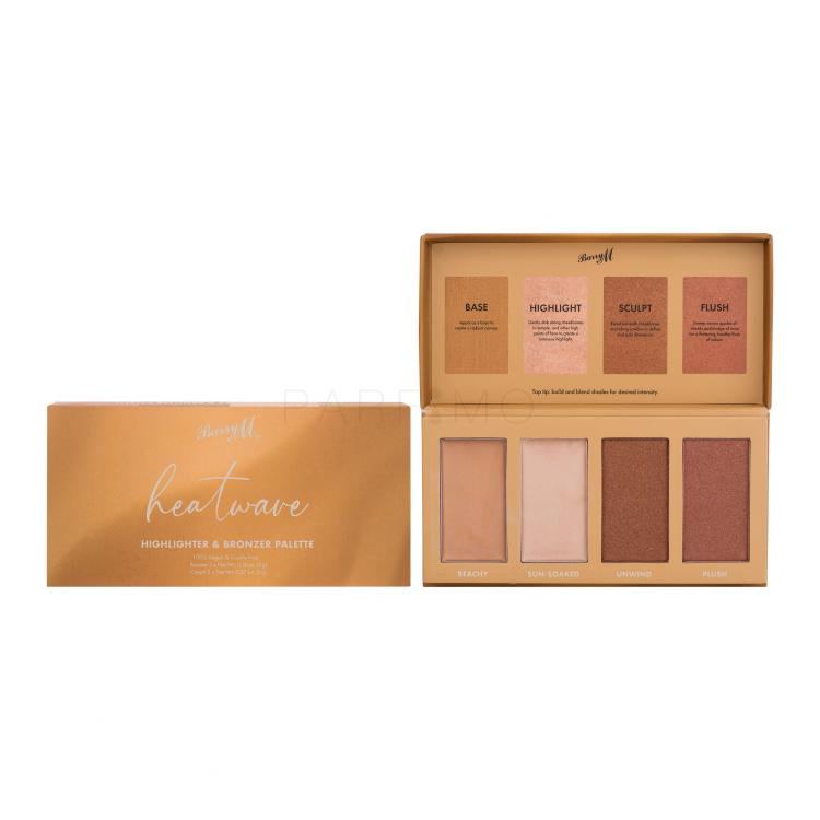 Barry M Heatwave Highlighter &amp; Bronzer Palette Paletka za konturing za ženske 14 g