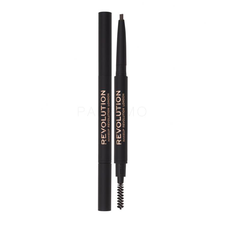 Makeup Revolution London Duo Brow Definer Svinčnik za obrvi za ženske 0,25 g Odtenek Medium Brown