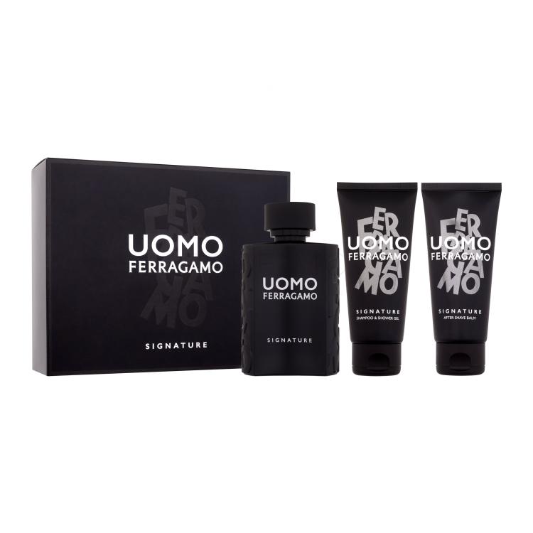 Ferragamo Uomo Signature Darilni set parfumska voda 100 ml + šampon in gel za prhanje 100 ml + balzam po britju 100 ml