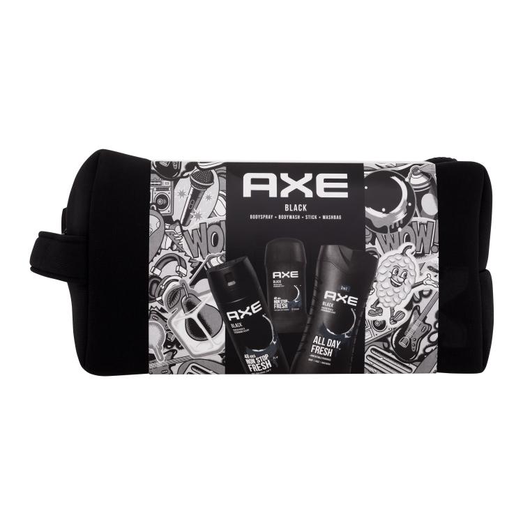 Axe Black Darilni set gel za prhanje 250 ml + deodorant 150 ml + trdi deodorant 50 ml + kozmetična torbica