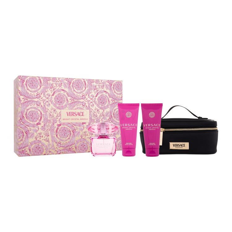 Versace Bright Crystal Absolu SET1 Darilni set parfumska voda 90 ml + gel za prhanje 100 ml + losjon za telo 100 ml + kozmetična torbica