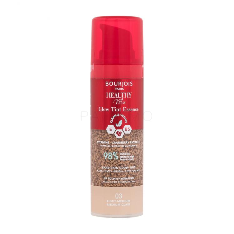 BOURJOIS Paris Healthy Mix Clean &amp; Vegan Glow Tint Essence Puder za ženske 30 ml Odtenek 03 Light Medium